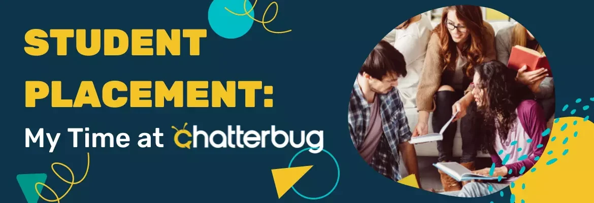 student placement at Chatterbug with image of students and shapes
