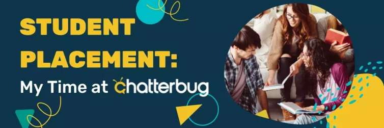 student placement at Chatterbug with image of students and shapes